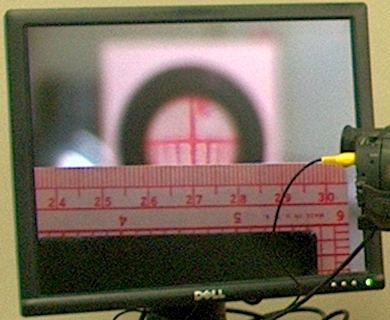 View through microscope without ocular